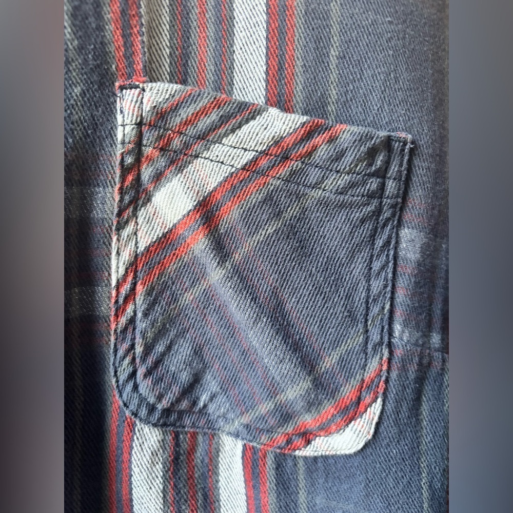 American Giant Vintage Flannel Plaid Slim Fit Women's Size Large - Picture 4 of 11